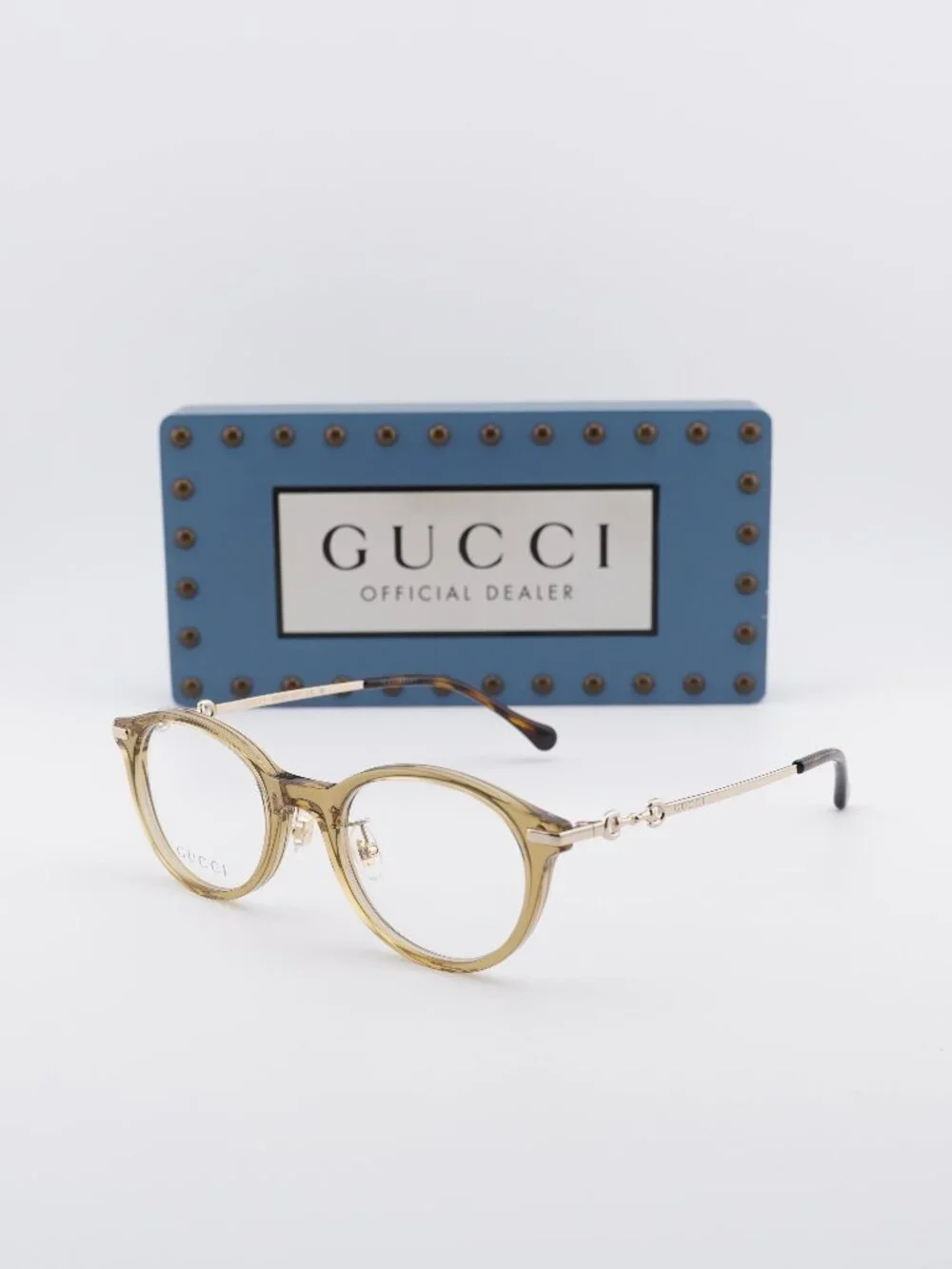 Gucci GG1904OJ 003 Round Eyeglasses 50mm - Yellow / Gold